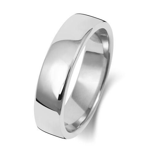 Platinum Wedding Ring Soft Court Band 5mm - Image 2