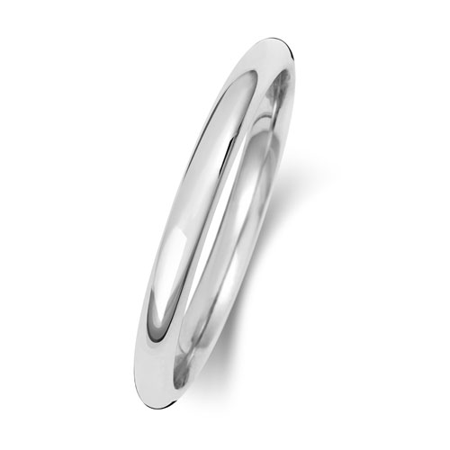 Platinum Wedding Ring Traditional Court Band 2.5mm - Image 2