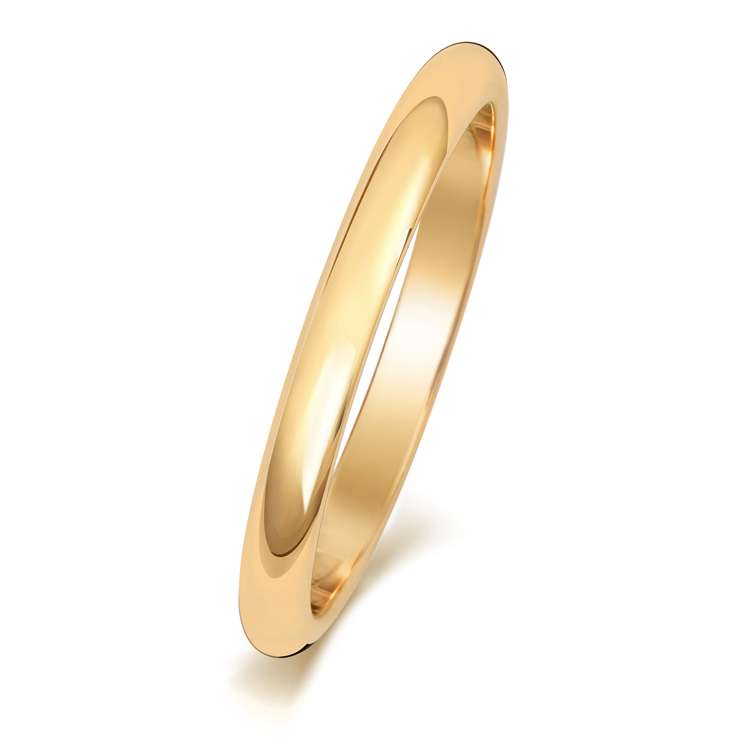 18ct Yellow Gold Wedding Ring D Shape Band 2mm - Image 2