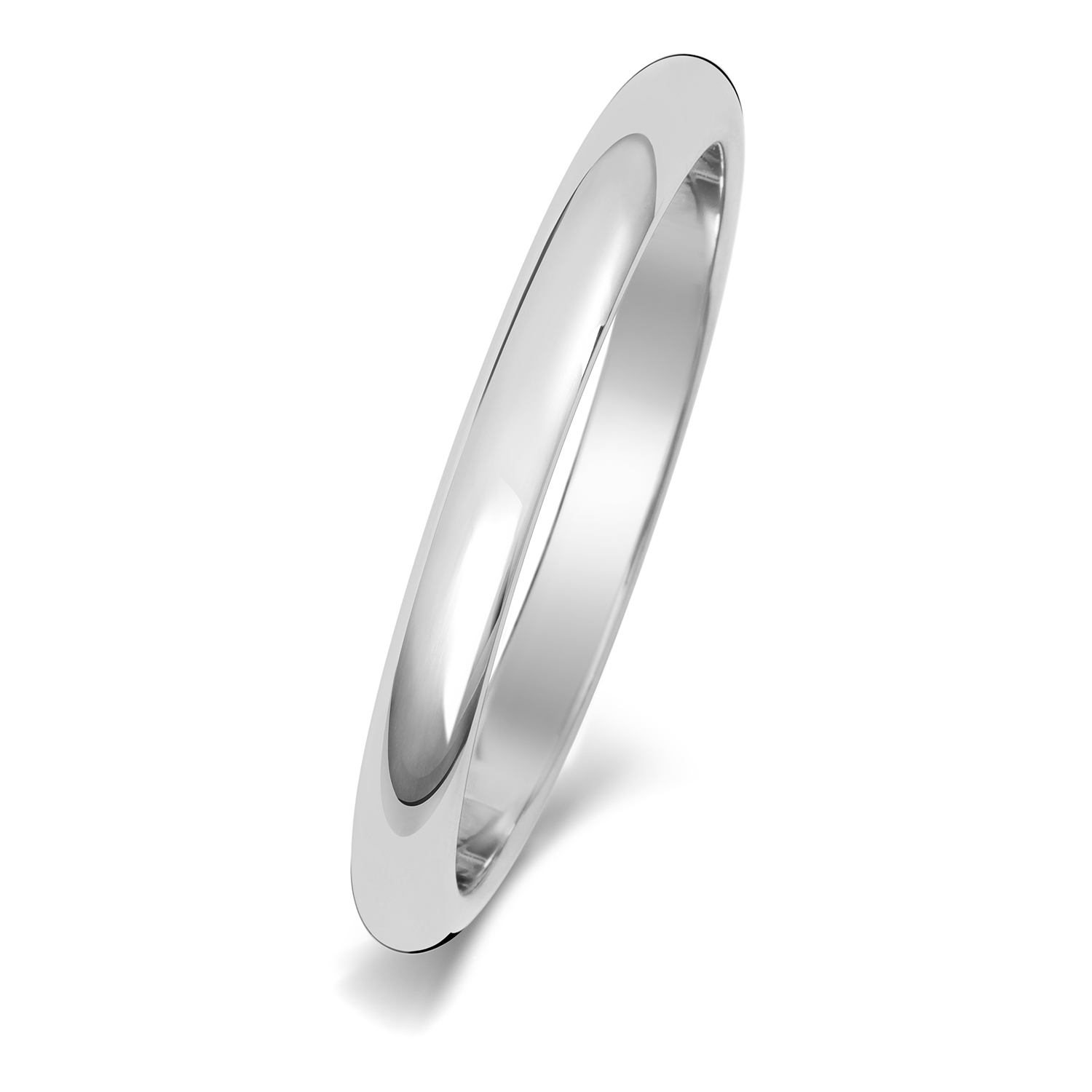 18ct White Gold Wedding Ring D Shape Band 2mm - Image 2