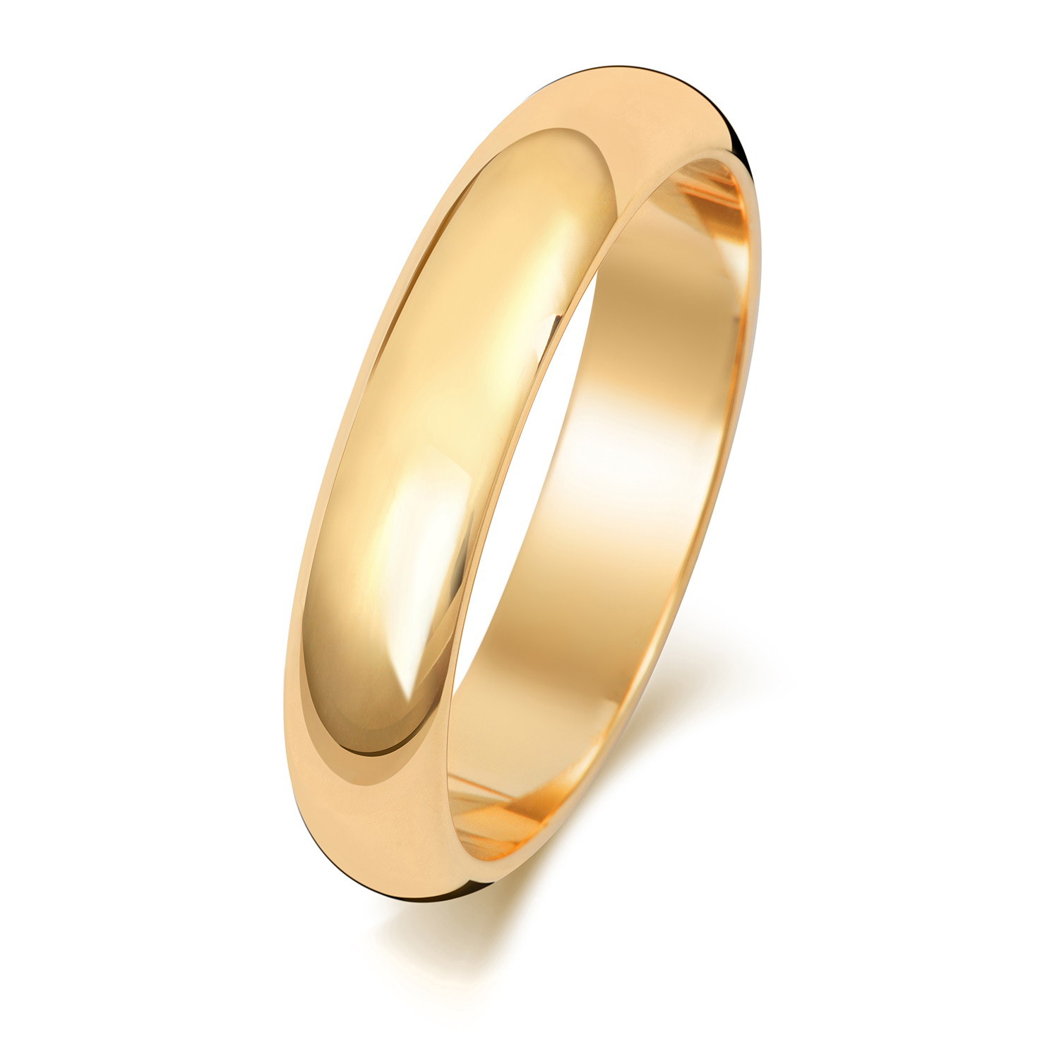 18ct Yellow Gold Wedding Ring D Shape Band 4mm - Image 2