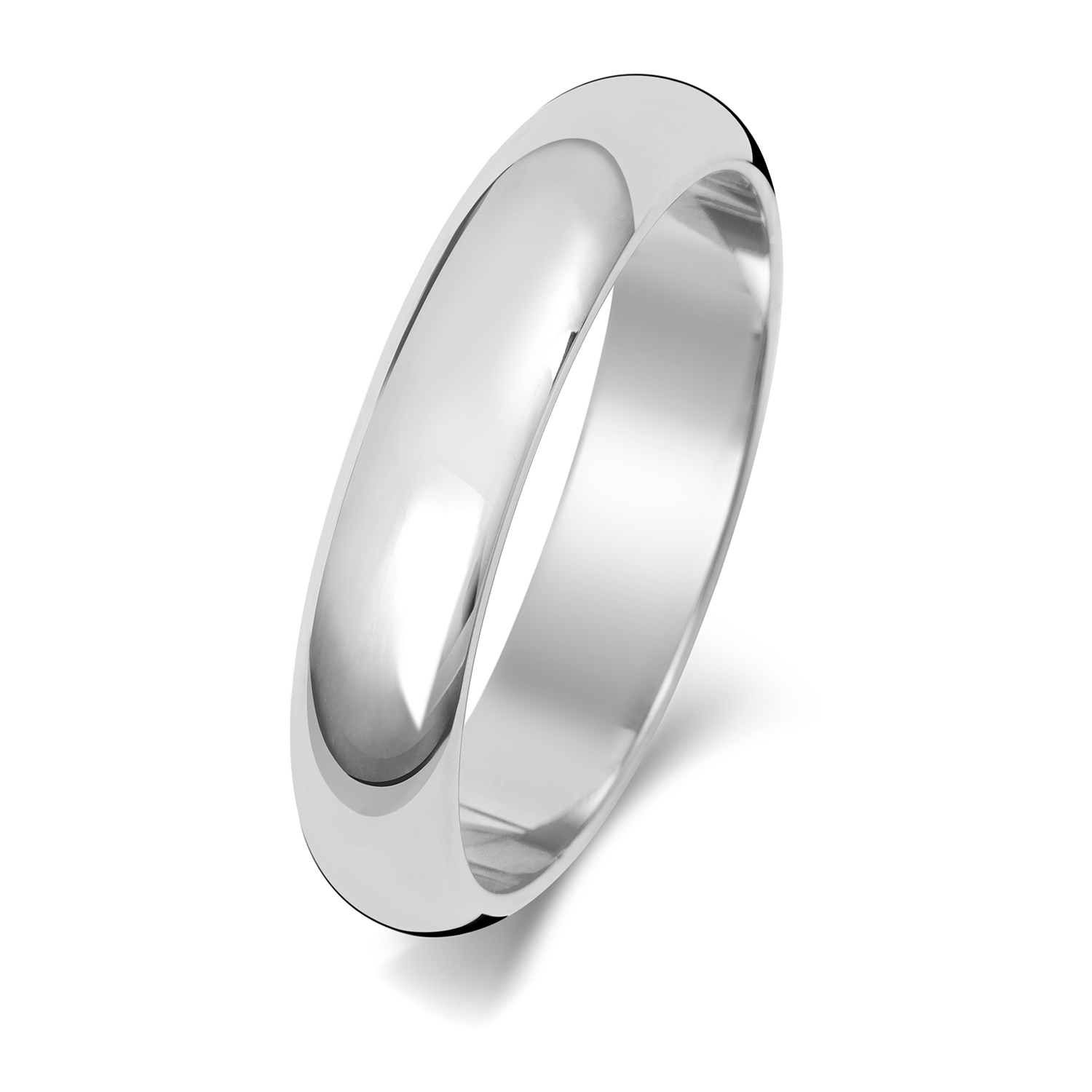 18ct White Gold Wedding Ring D Shape Band 4mm - Image 2