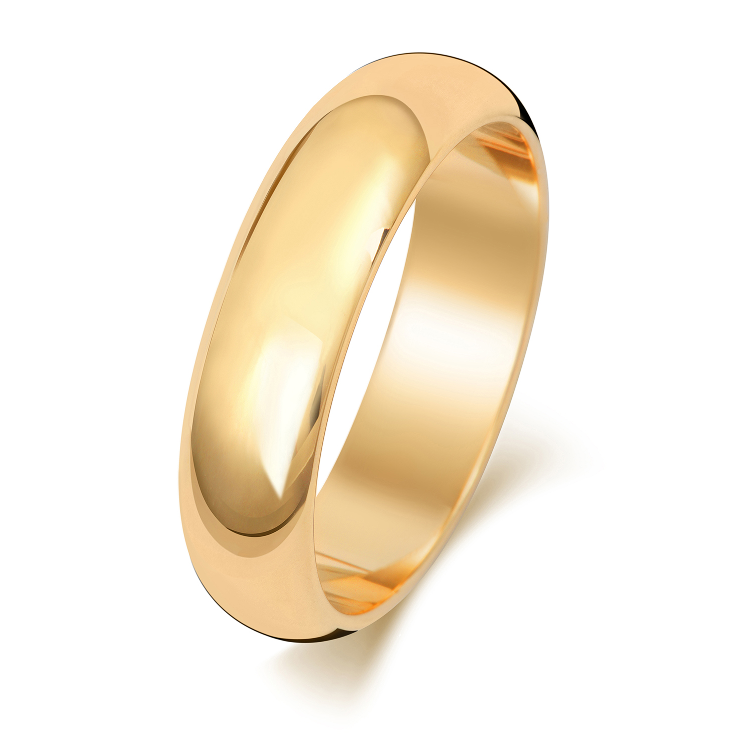 18ct Yellow Gold Wedding Ring D Shape Band 5mm - Image 2