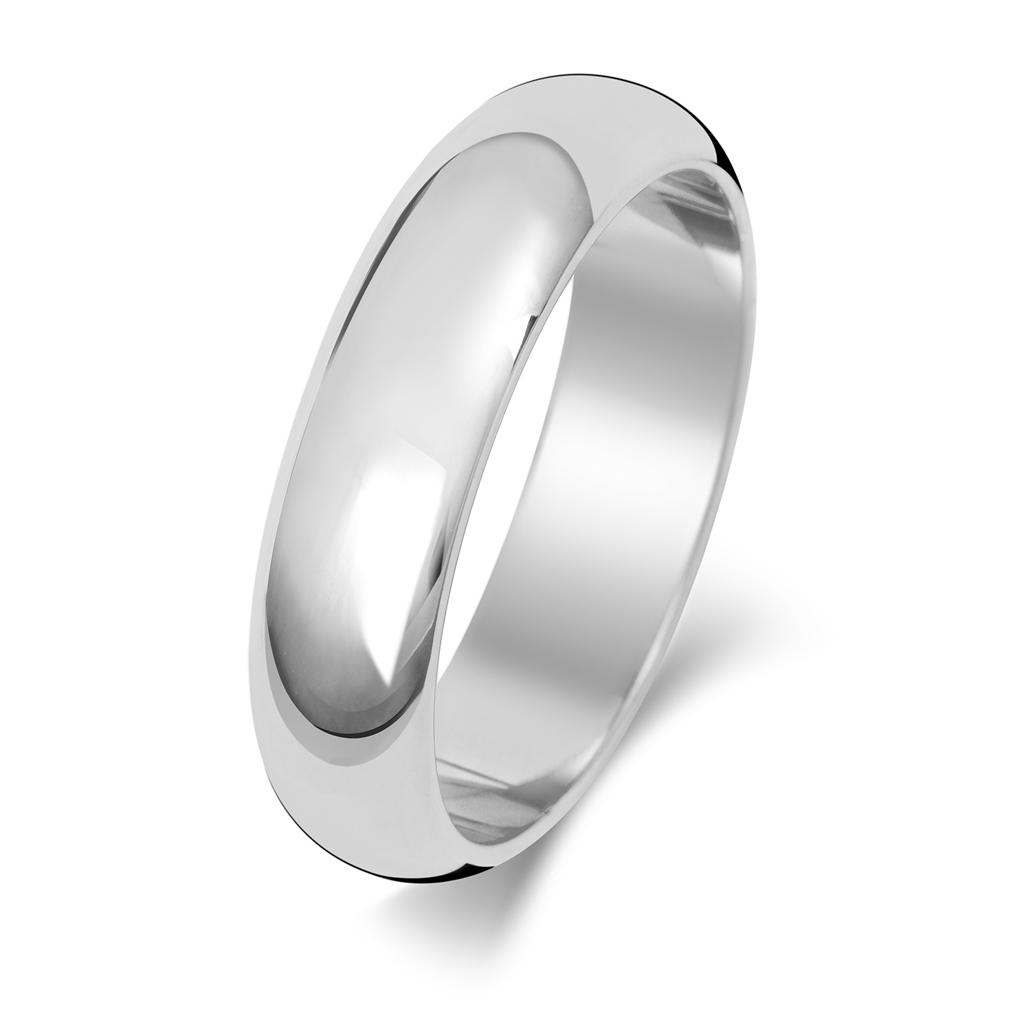 18ct White Gold Wedding Ring D Shape Band 5mm - Image 2
