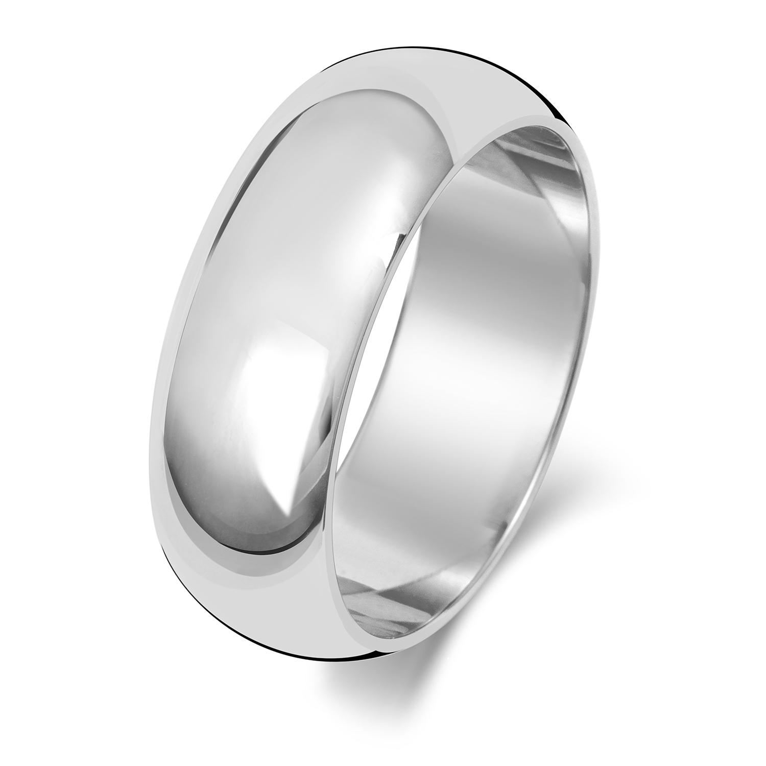 18ct White Gold Wedding Ring D Shape Band 7mm - Image 2