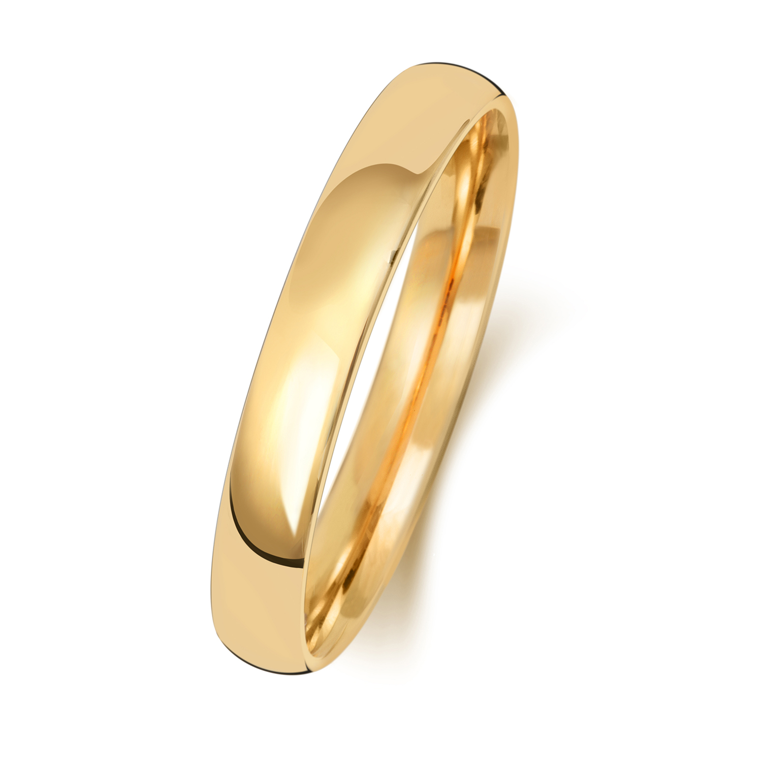 18ct Yellow Gold Wedding Ring Slight Court Band 3mm - Image 2