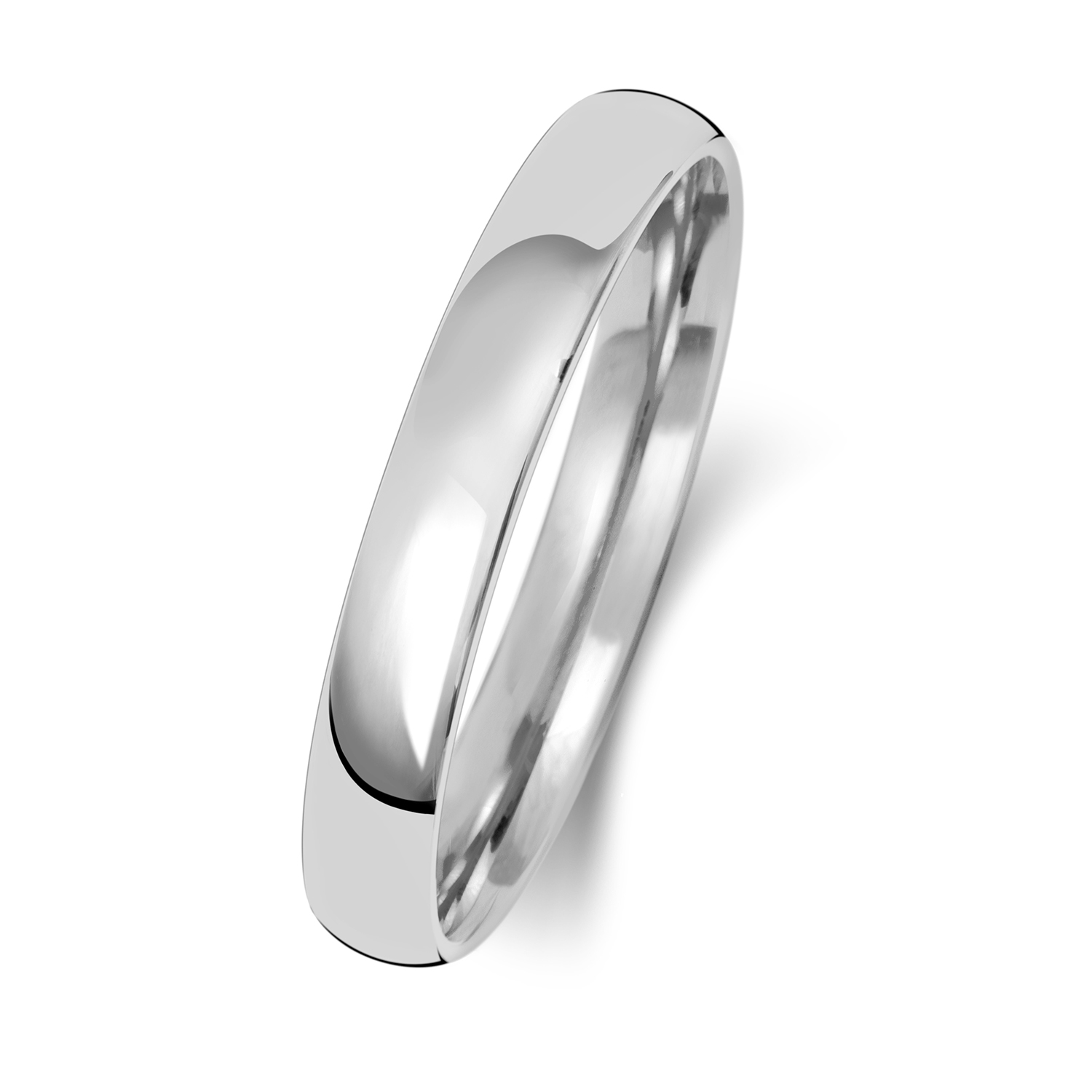 18ct White Gold Wedding Ring Slight Court Band 3mm - Image 2