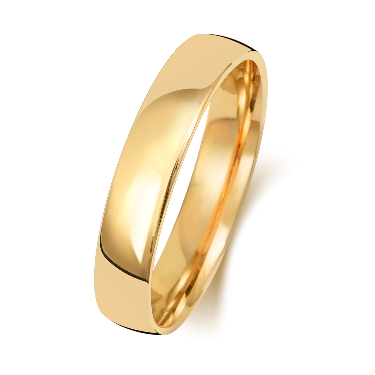 18ct Yellow Gold Wedding Ring Slight Court Band 4mm - Image 2