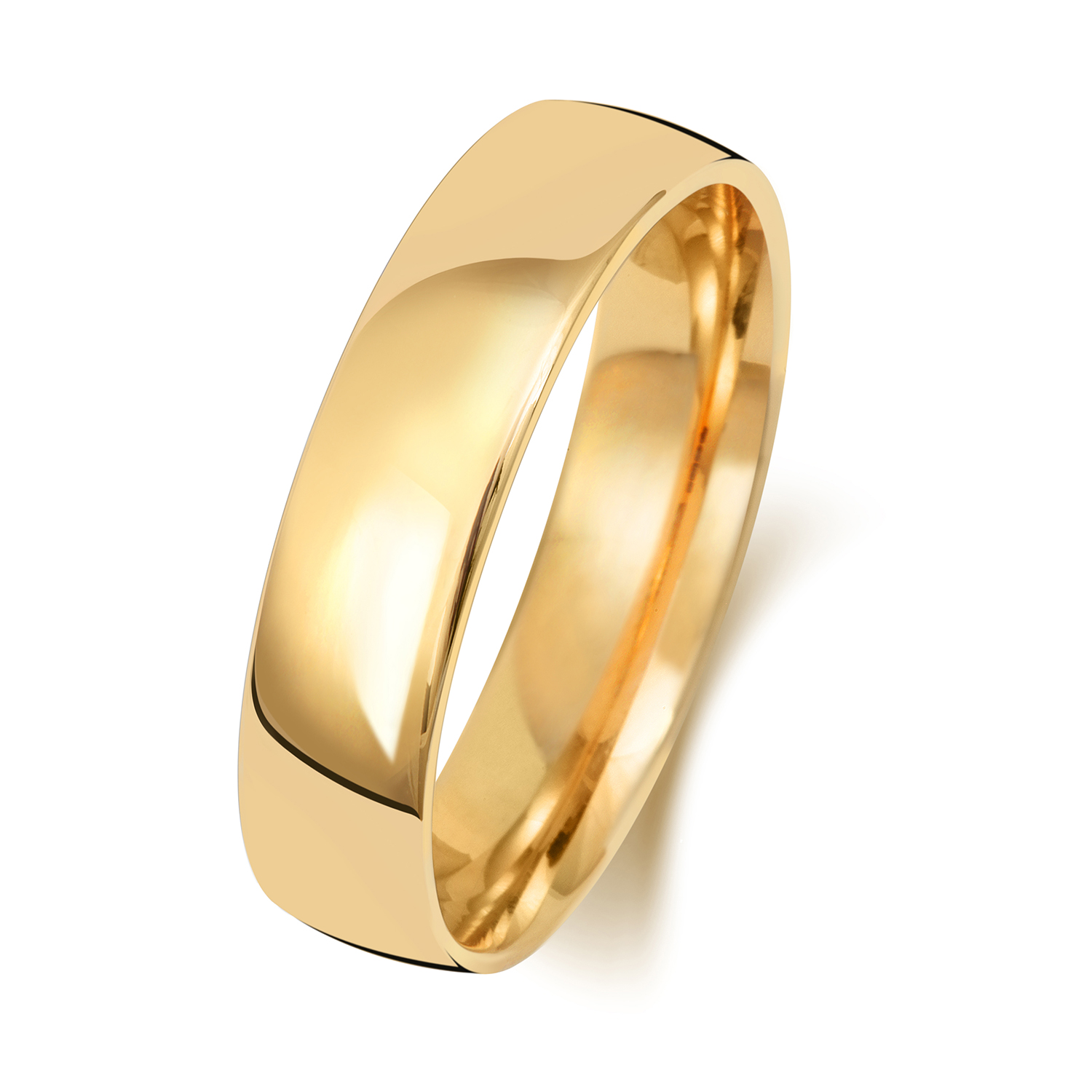 18ct Yellow Gold Wedding Ring Slight Court Band 5mm - Image 2