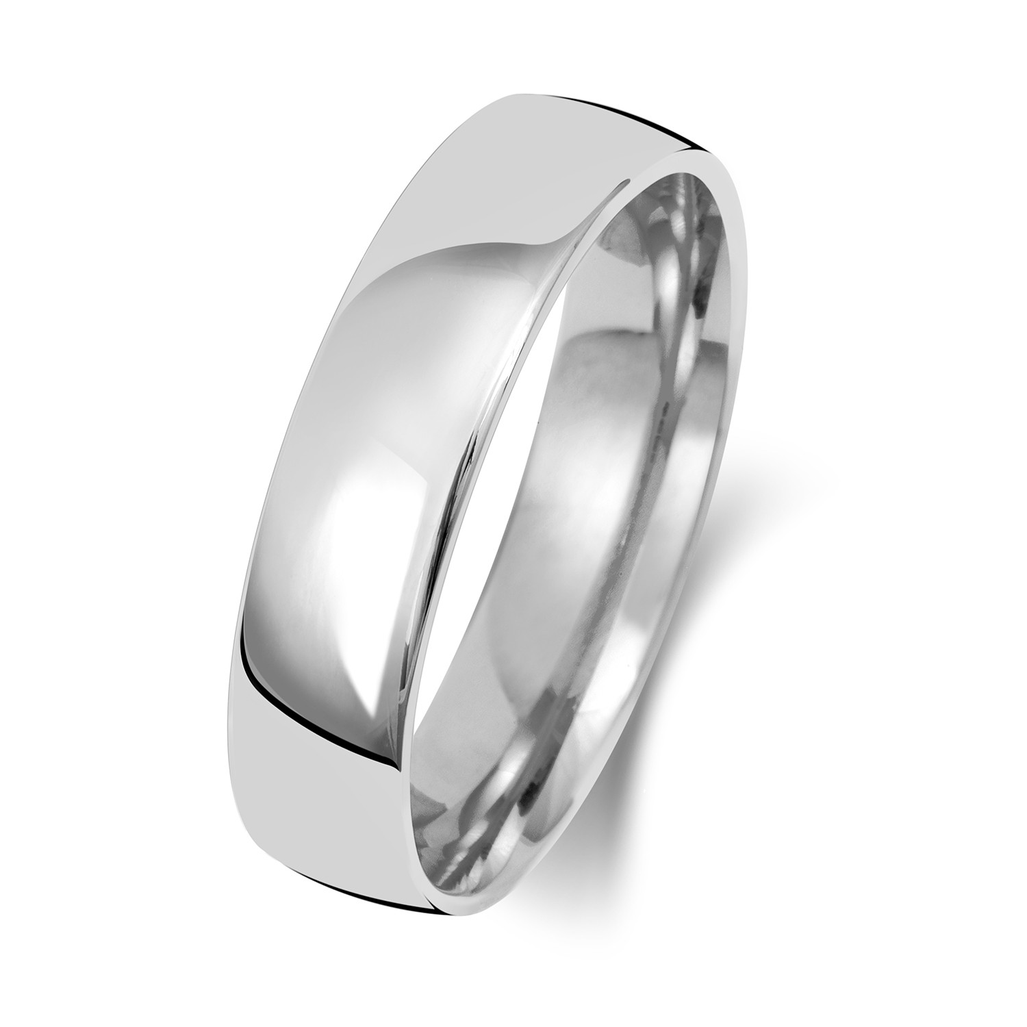 18ct White Gold Wedding Ring Slight Court Band 5mm - Image 2