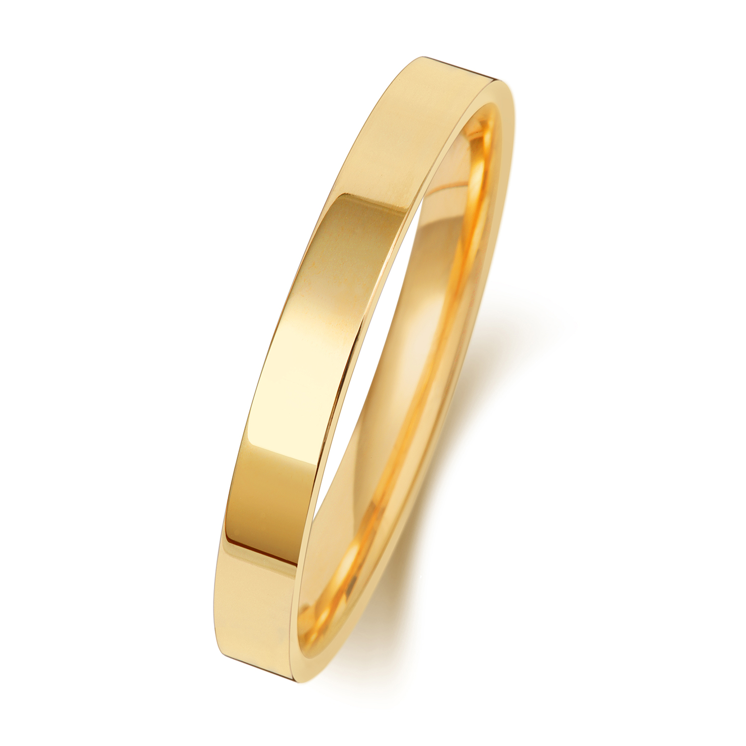 18ct Yellow Gold Wedding Ring Flat Court Band 2.5mm - Image 2