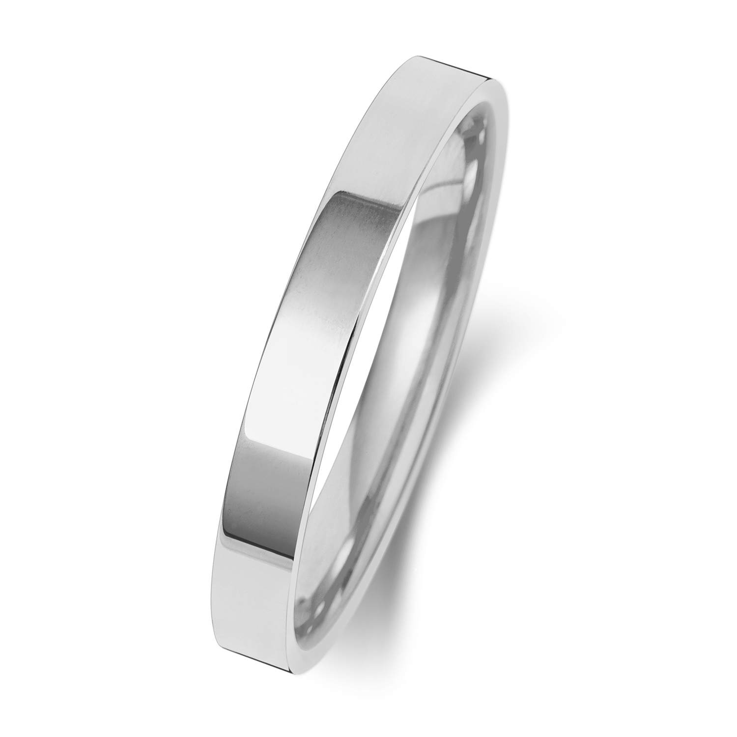 18ct White Gold Wedding Ring Flat Court Band 2.5mm - Image 2