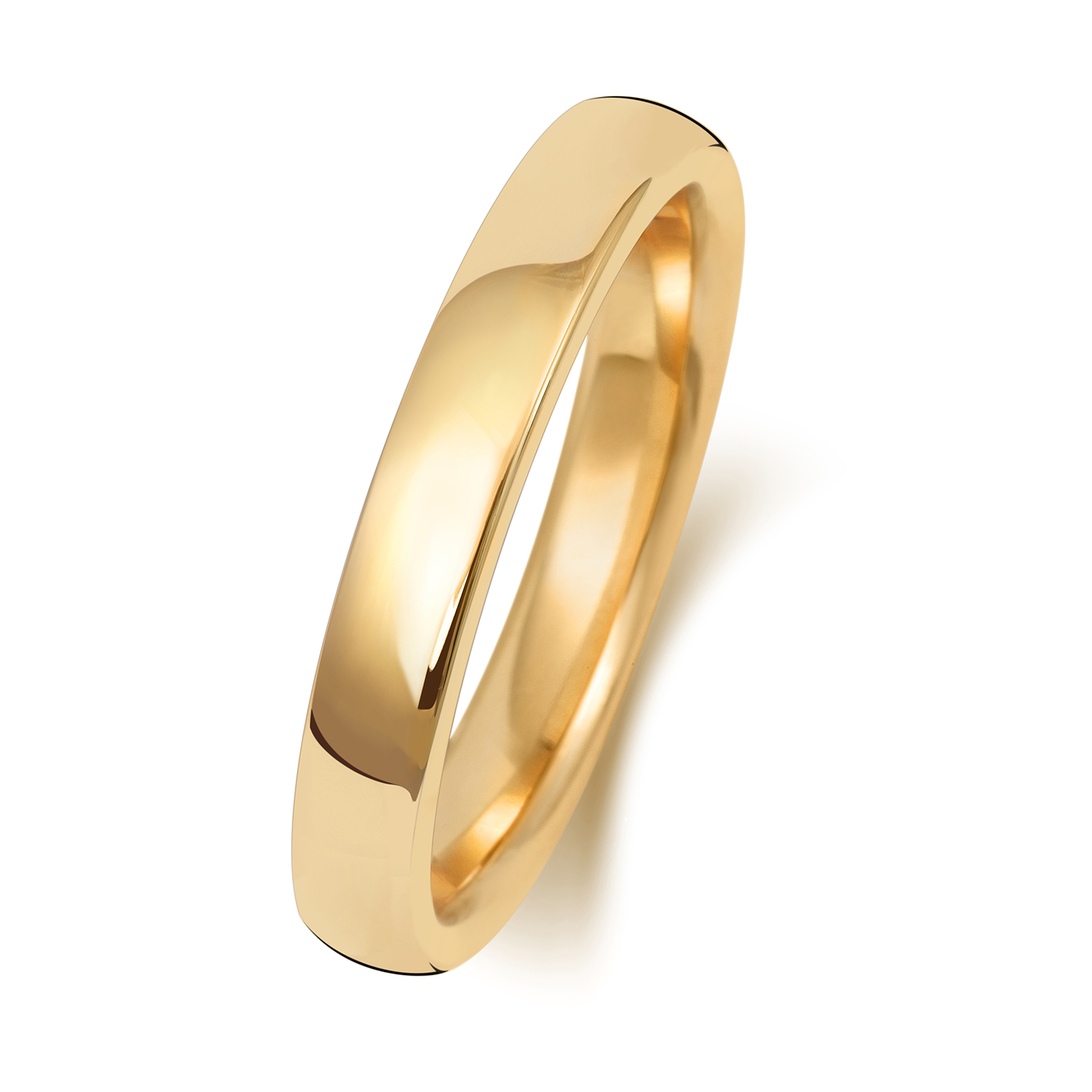 18ct Yellow Gold Wedding Ring Soft Court Band 3mm - Image 2
