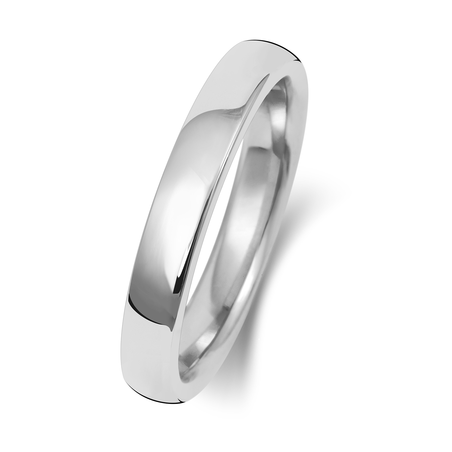 18ct White Gold Wedding Ring Soft Court Band 3mm - Image 2