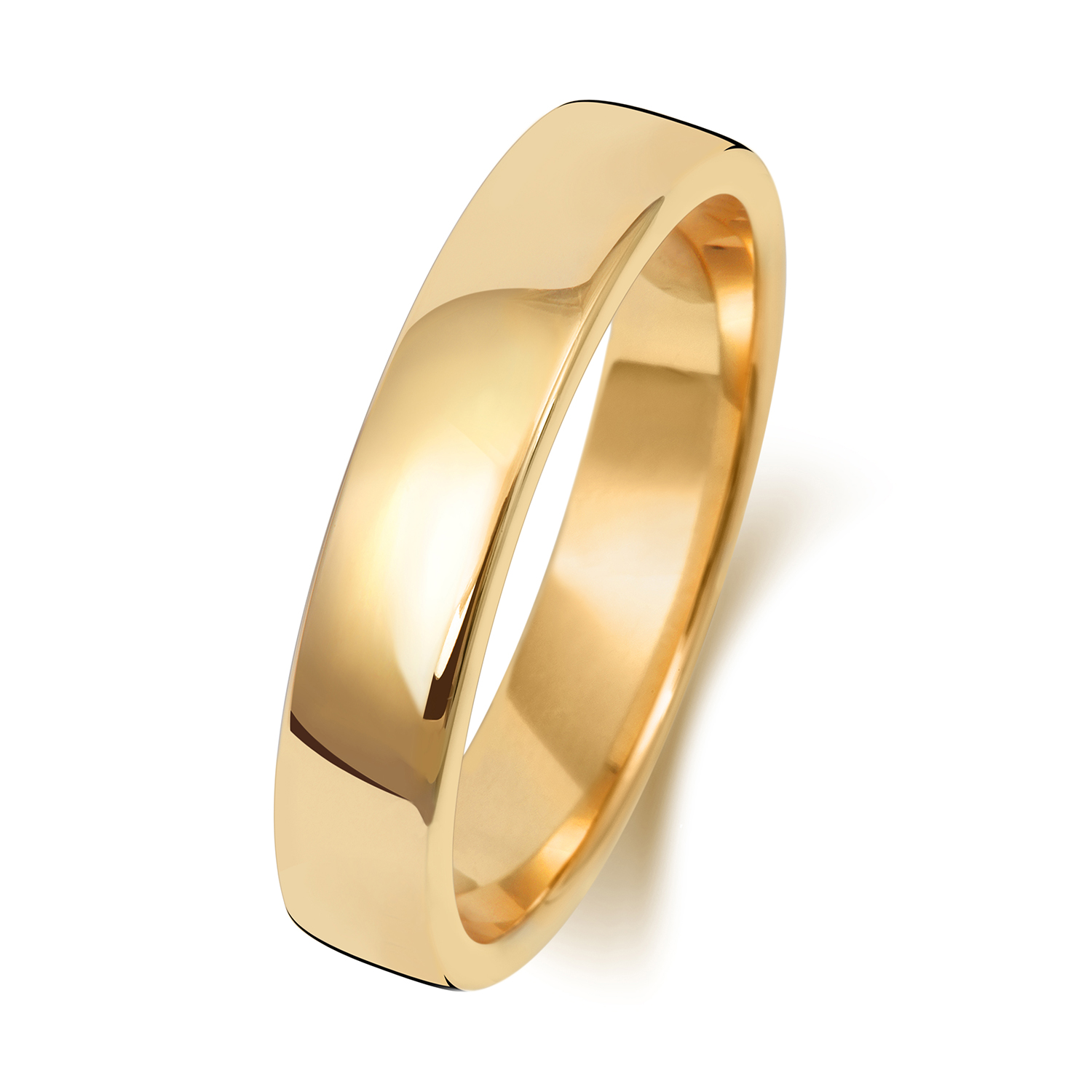 18ct Yellow Gold Wedding Ring Soft Court Band 4mm - Image 2