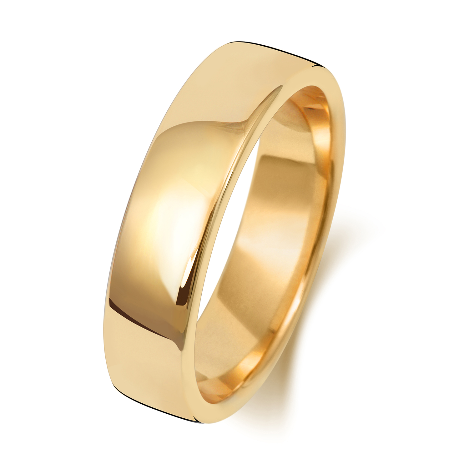 18ct Yellow Gold Wedding Ring Soft Court Band 5mm - Image 2