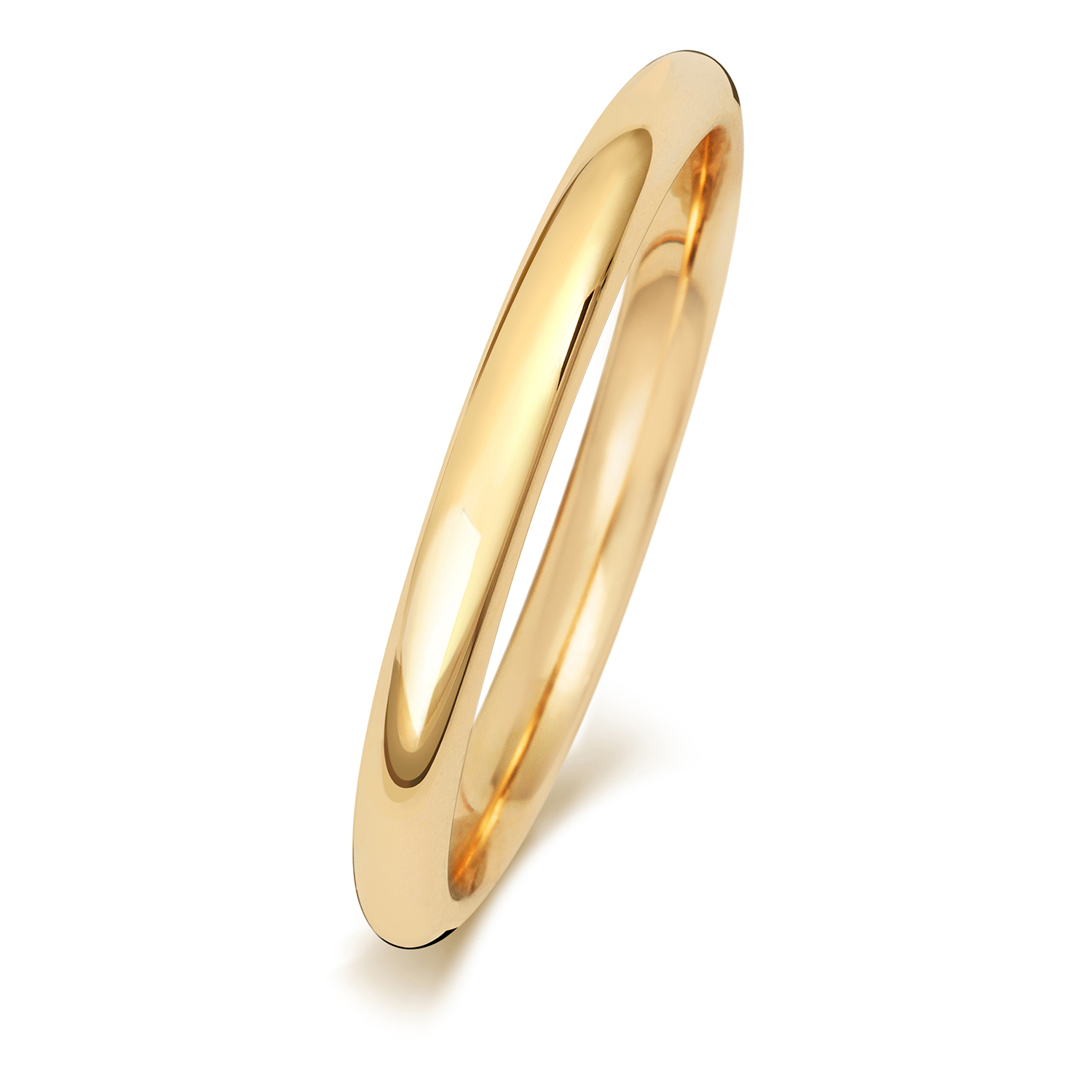 18ct Yellow Gold Wedding Ring Traditional Court Band 2mm - Image 2