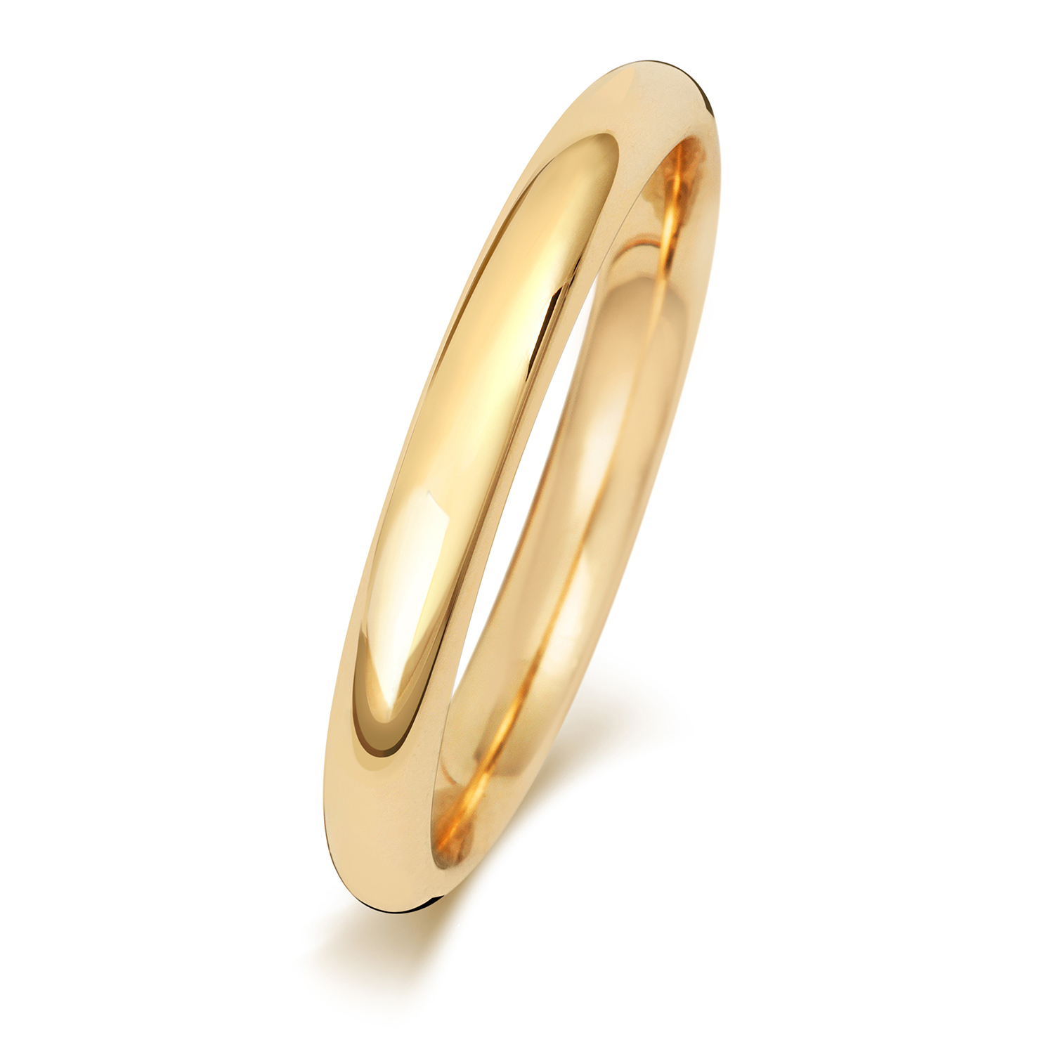18ct Yellow Gold Wedding Ring Traditional Court Band 2.5mm - Image 2