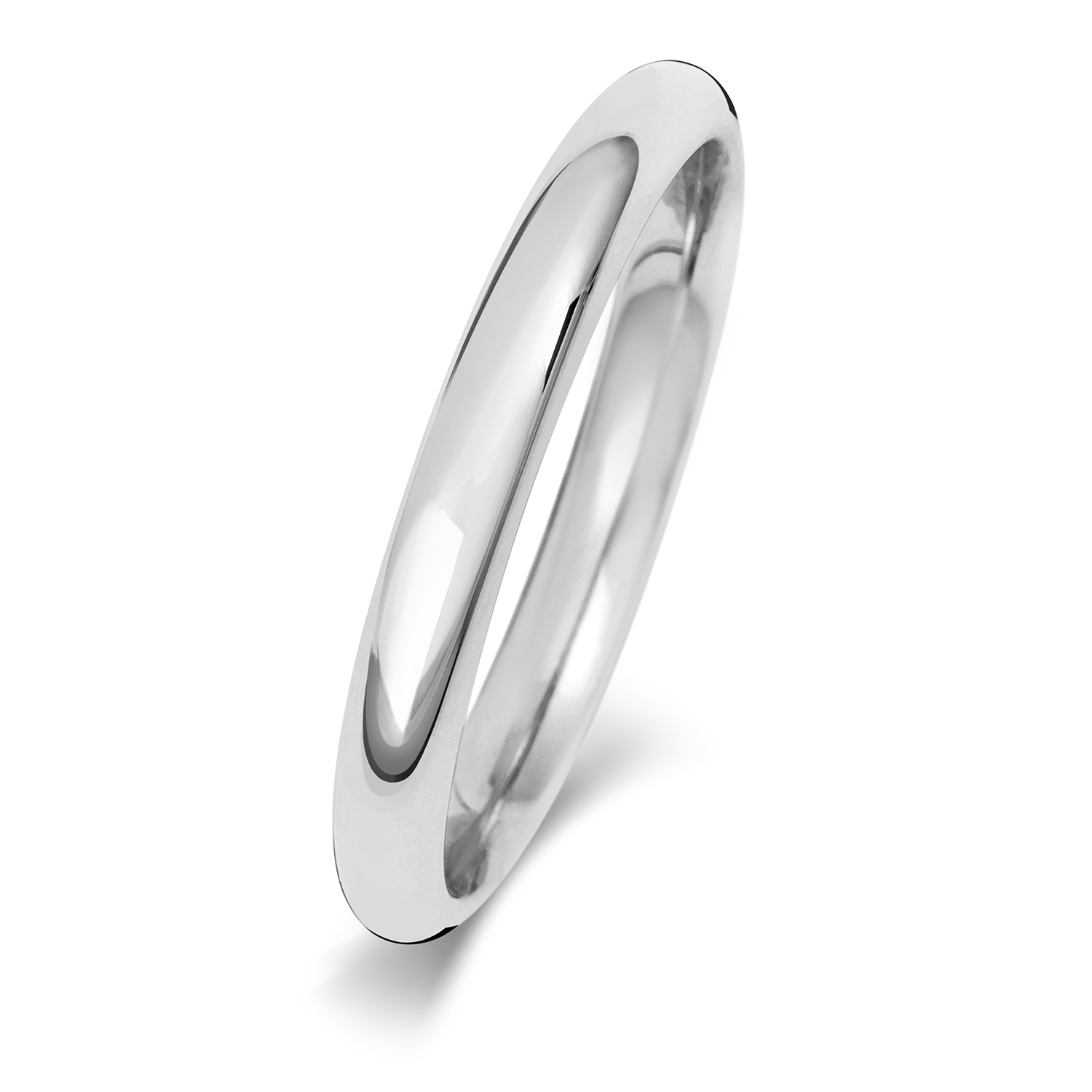 18ct White Gold Wedding Ring Traditional Court Band 2.5mm - Image 2