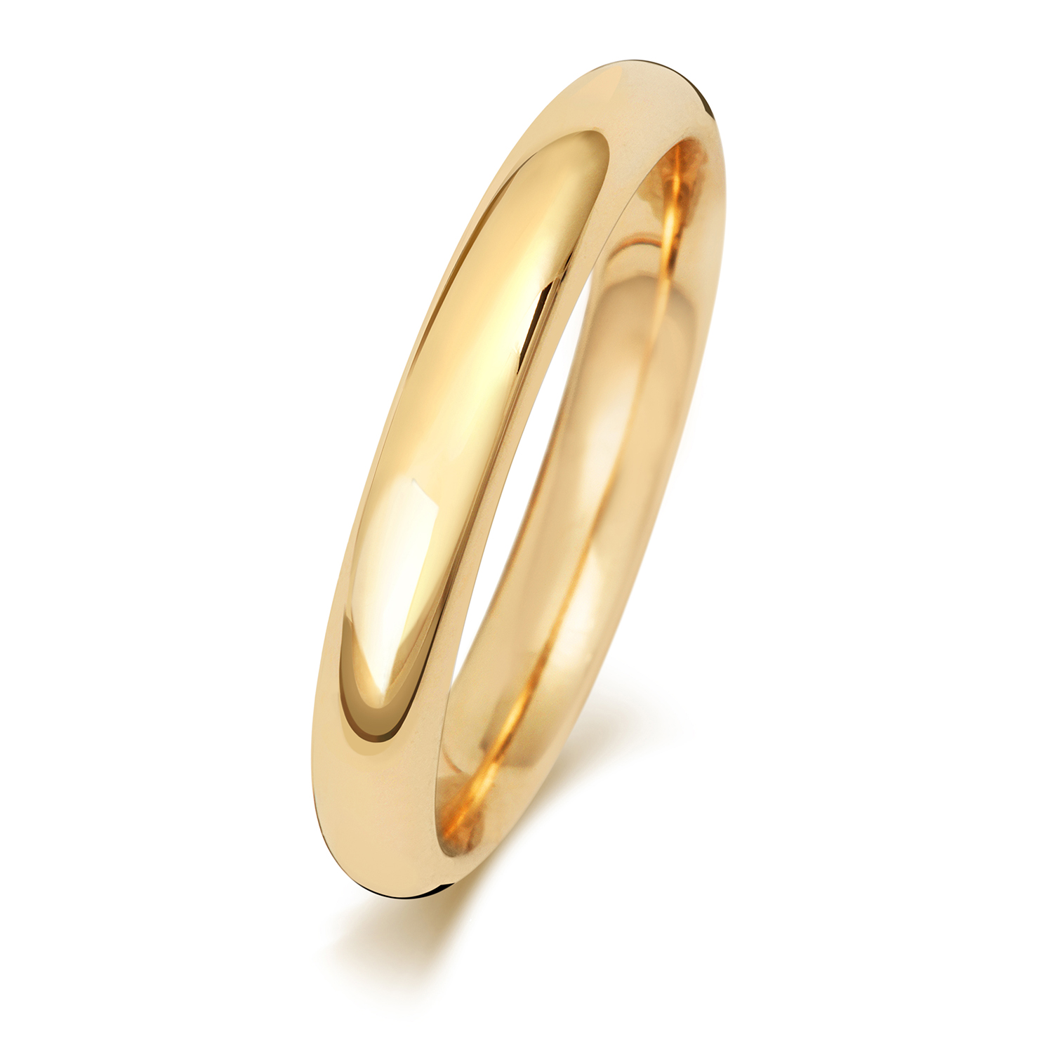 18ct Yellow Gold Wedding Ring Traditional Court Band 3mm - Image 2