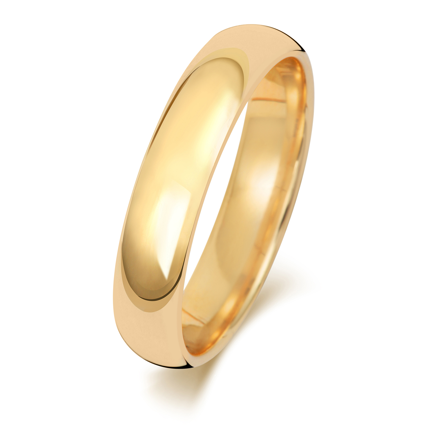18ct Yellow Gold Wedding Ring Traditional Court Band 4mm - Image 2