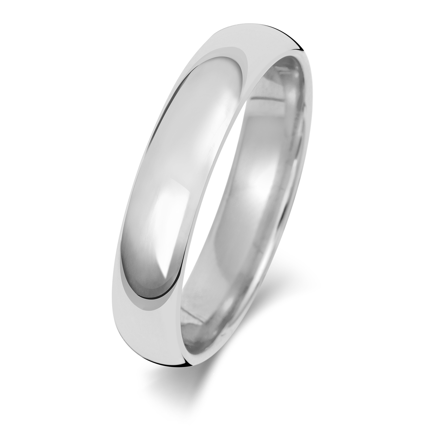 18ct White Gold Wedding Ring Traditional Court Band 4mm - Image 2