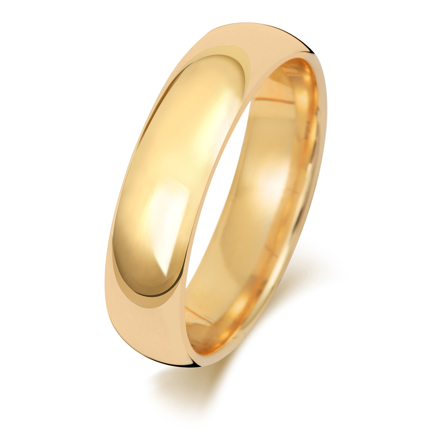 18ct Yellow Gold Wedding Ring Traditional Court Band 5mm - Image 2