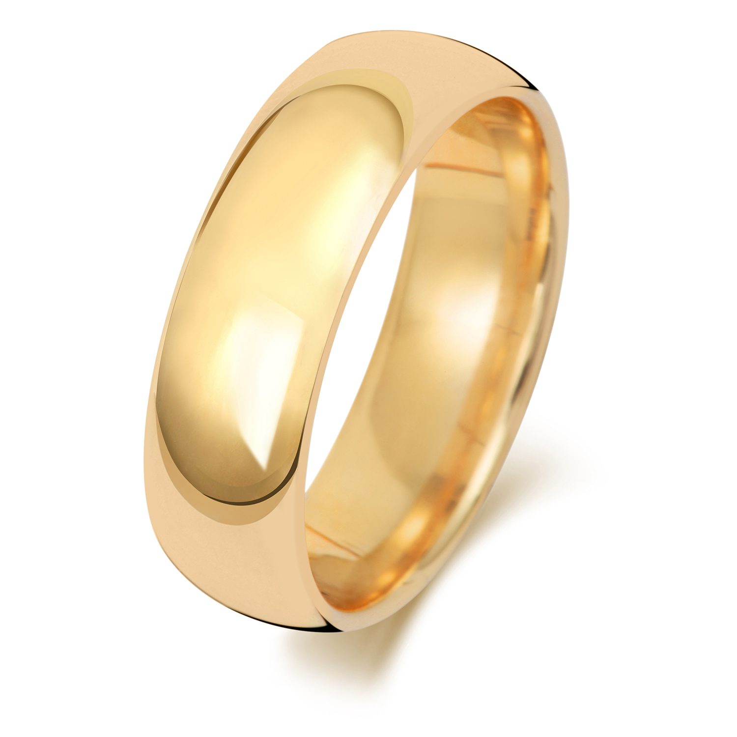 18ct Yellow Gold Wedding Ring Traditional Court Band 6mm - Image 2
