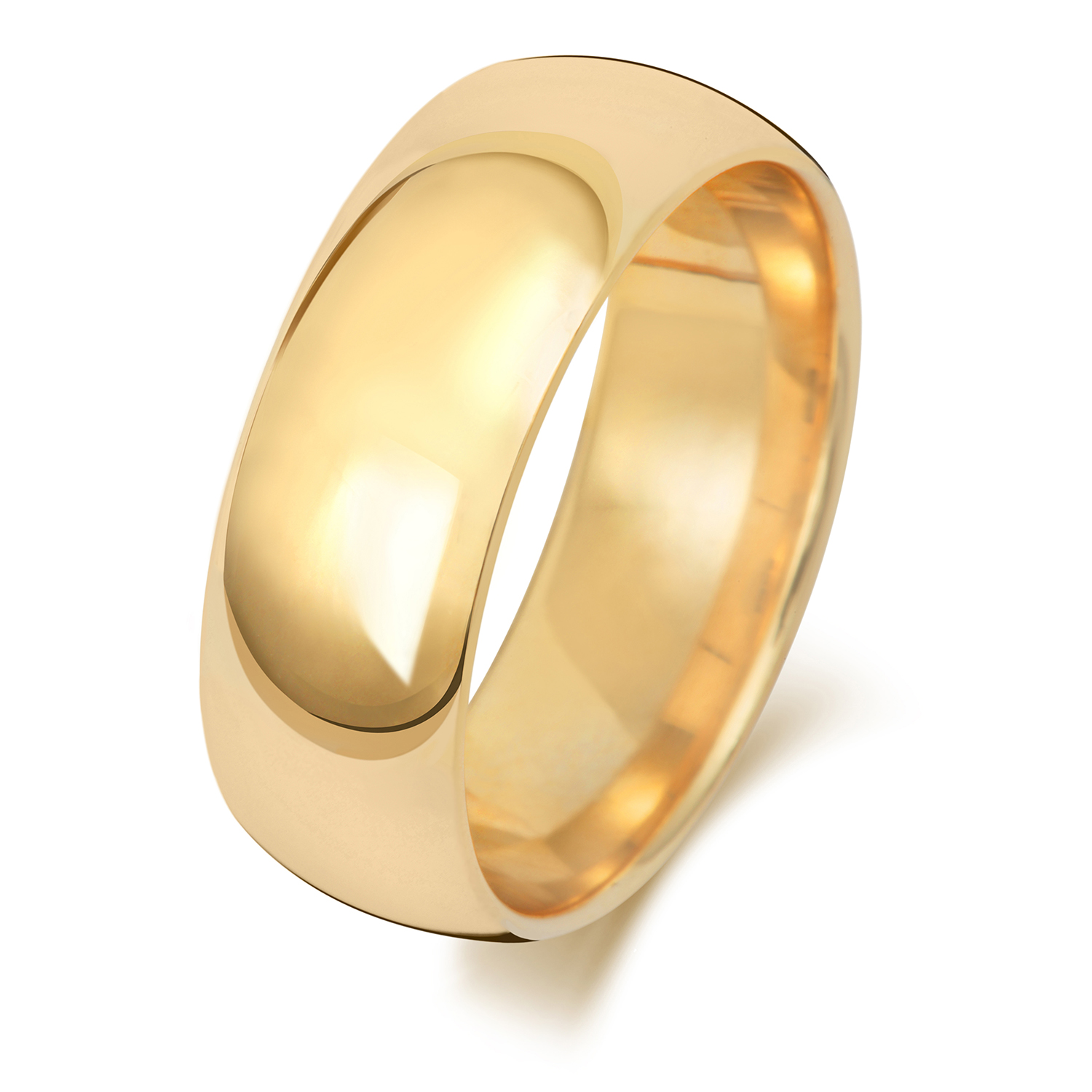 18ct Yellow Gold Wedding Ring Traditional Court Band 7mm - Image 2