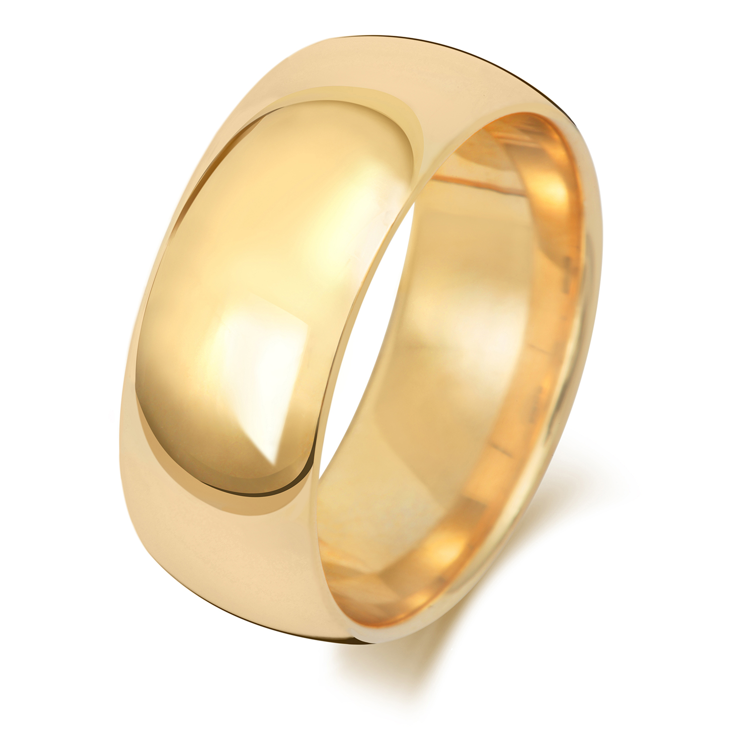 18ct Yellow Gold Wedding Ring Traditional Court Band 8mm - Image 2