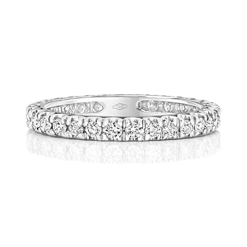 18ct White Gold Eternity Ring with Claw Set Diamonds