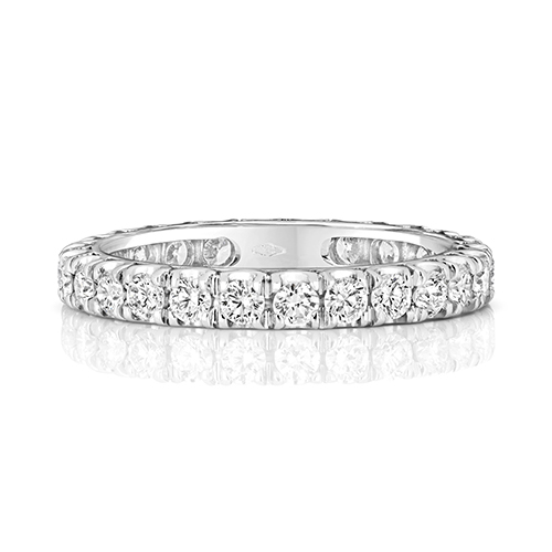 18ct White Gold Eternity Rings with Claw Set Diamonds