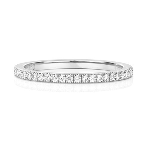 18ct White Gold Half Eternity Ring with Claw Set Diamonds
