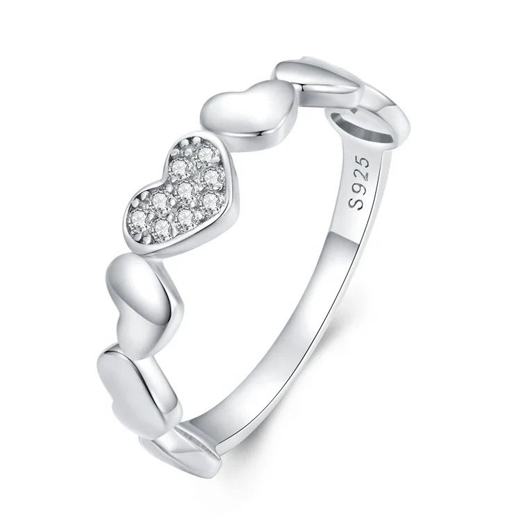 Karma Limited Edition 925 Sterling Silver Zircon Heart Ring - Image 2