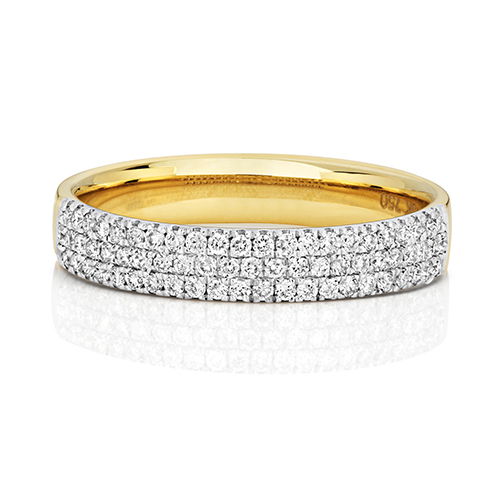 18ct Yellow Gold Wedding Ring with Claw Set Diamonds