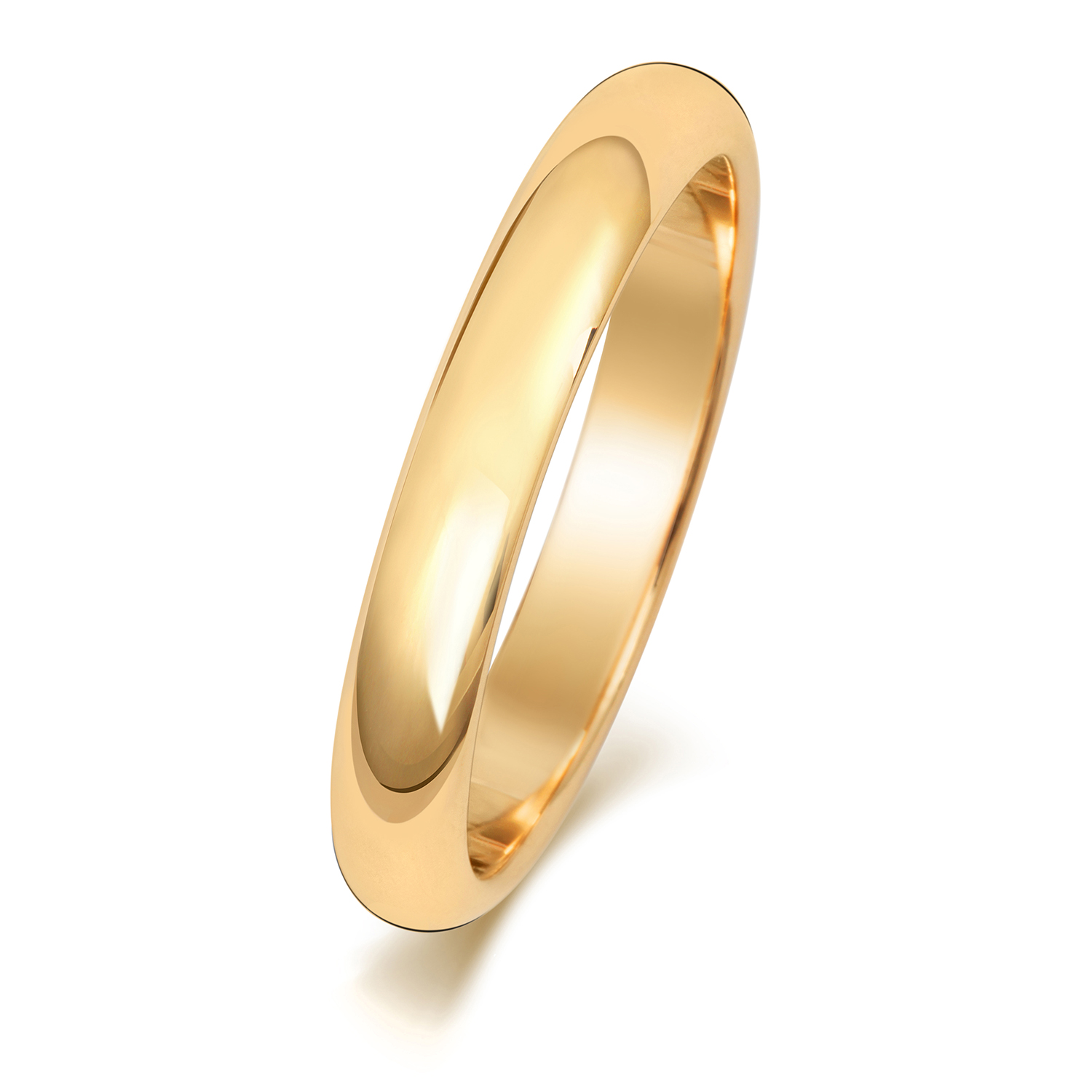 9ct Yellow Gold Wedding Ring D Shape Band 3mm - Image 2