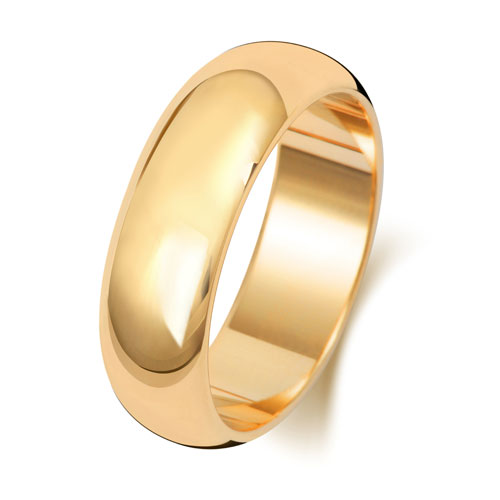 9ct Yellow Gold Wedding Ring D Shape Band 6mm - Image 2