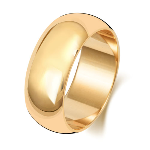 9ct Yellow Gold Wedding Ring D Shape Band 8mm - Image 2