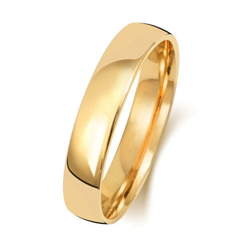 9ct Yellow Gold Wedding Ring Slight Court Band 4mm - Image 2