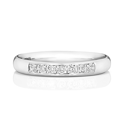 18ct White Gold Eternity Ring with Grain Set Diamonds