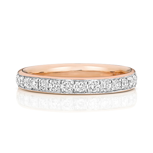 18ct Rose Gold Eternity Rings with Grain Set Diamonds