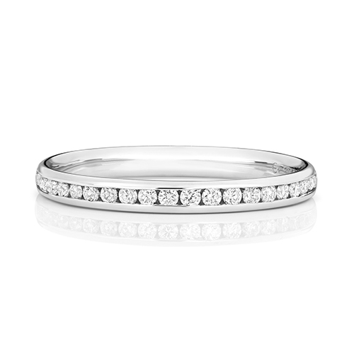 18ct White Gold Eternity Rings with Channel Set Diamonds