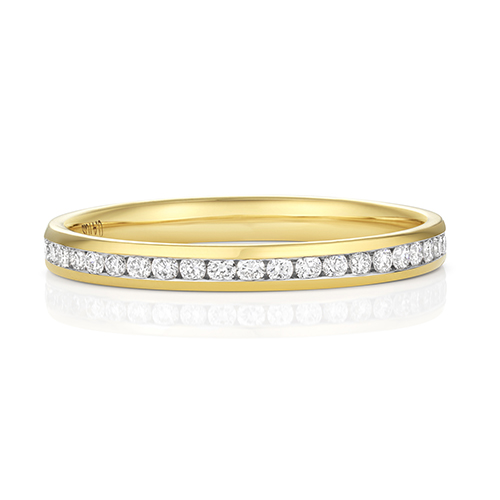 18ct Yellow Gold Eternity Rings with Channel Set Diamonds