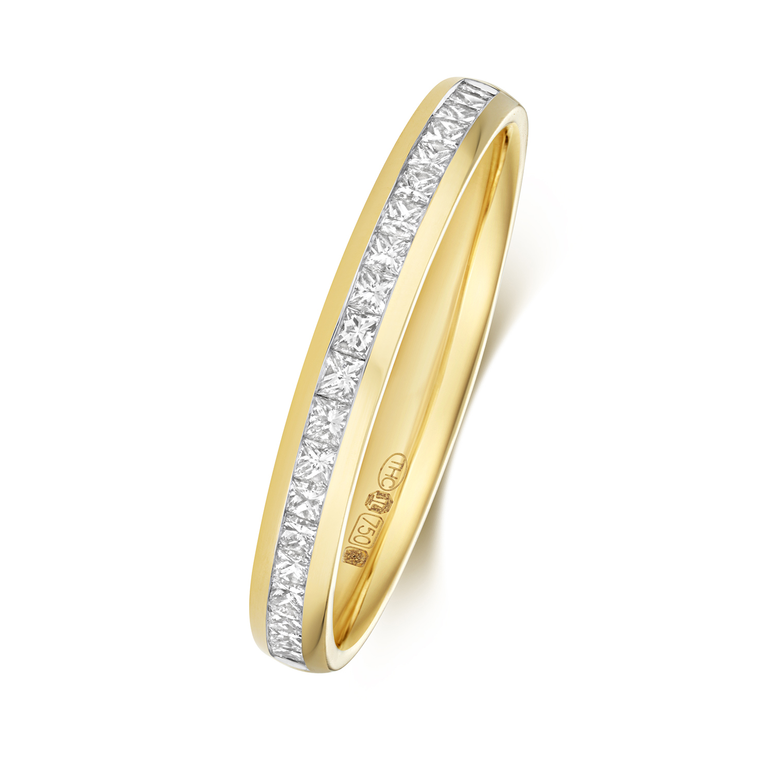 18ct Yellow Gold PCut Eternity Ring with Channel Set Diamonds Wedding Band (2.30g - 2.75g) - Image 2