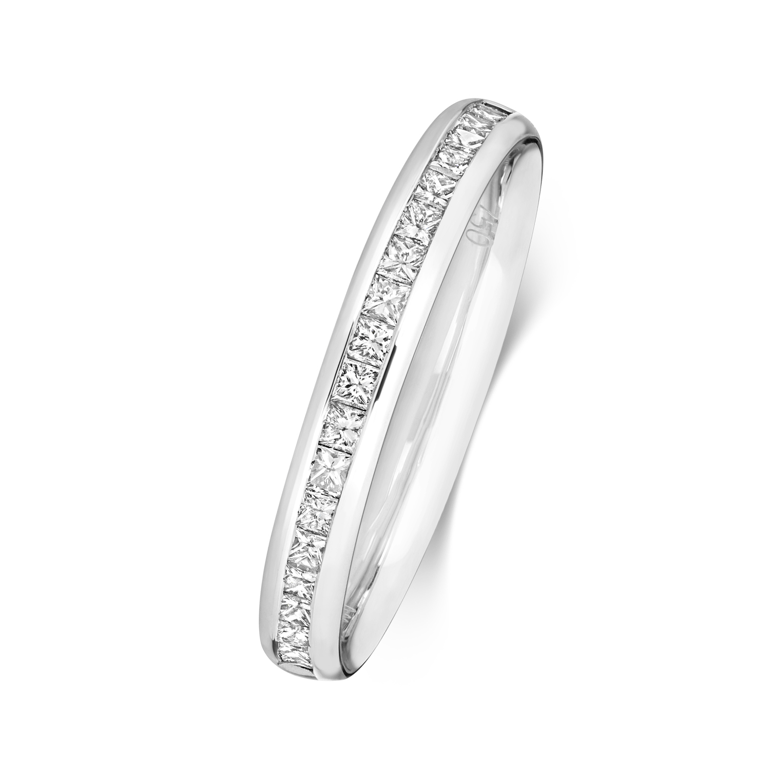 18ct White Gold PCut Eternity Ring with Channel Set Diamonds Wedding Band (2.30g- 2.80g) - Image 2