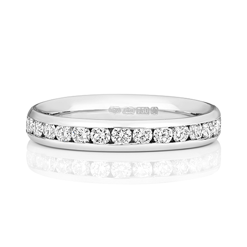 18ct White Gold Eternity Rings with Channel Set Diamonds