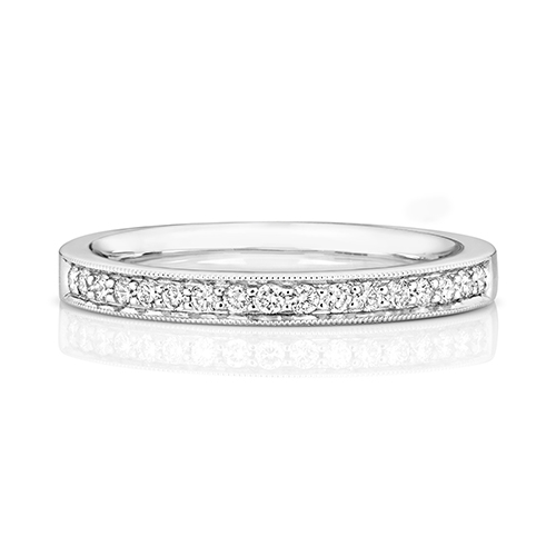 18ct White Gold Eternity Rings with Grain Set Diamonds