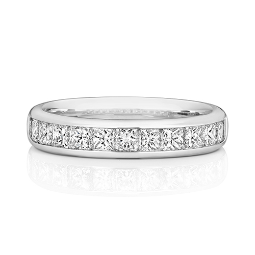 18ct White Gold Half Eternity Rings with Channel Set Diamonds