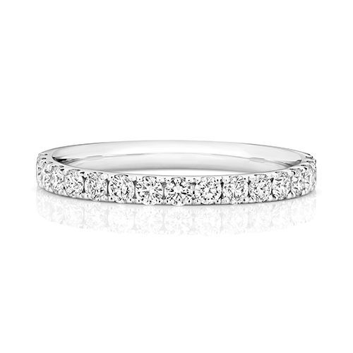18ct White Gold Half Eternity Rings with Cut Set Diamonds