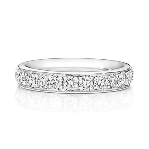 18ct White Gold Eternity Ring with Grain Set Diamonds
